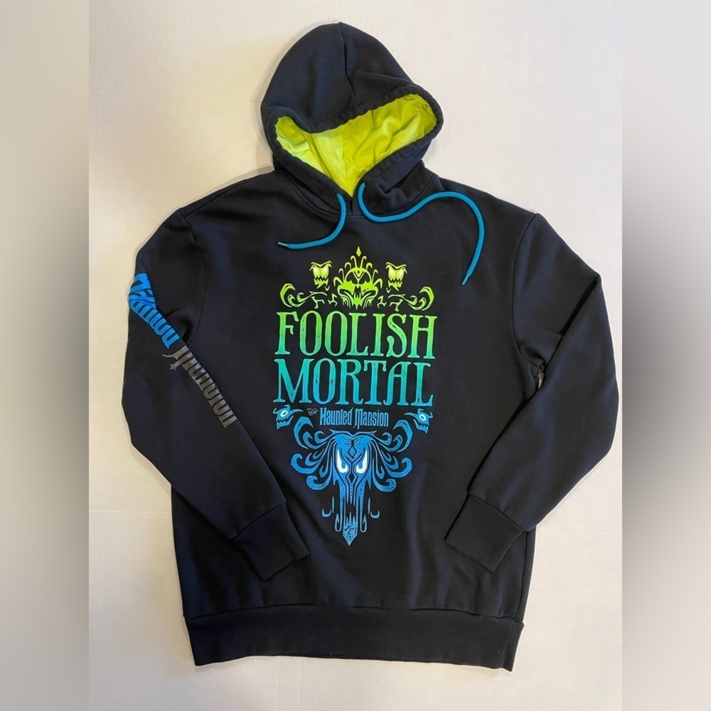 Disney Parks The Haunted Mansion Black Graphic Hoodie Size Medium